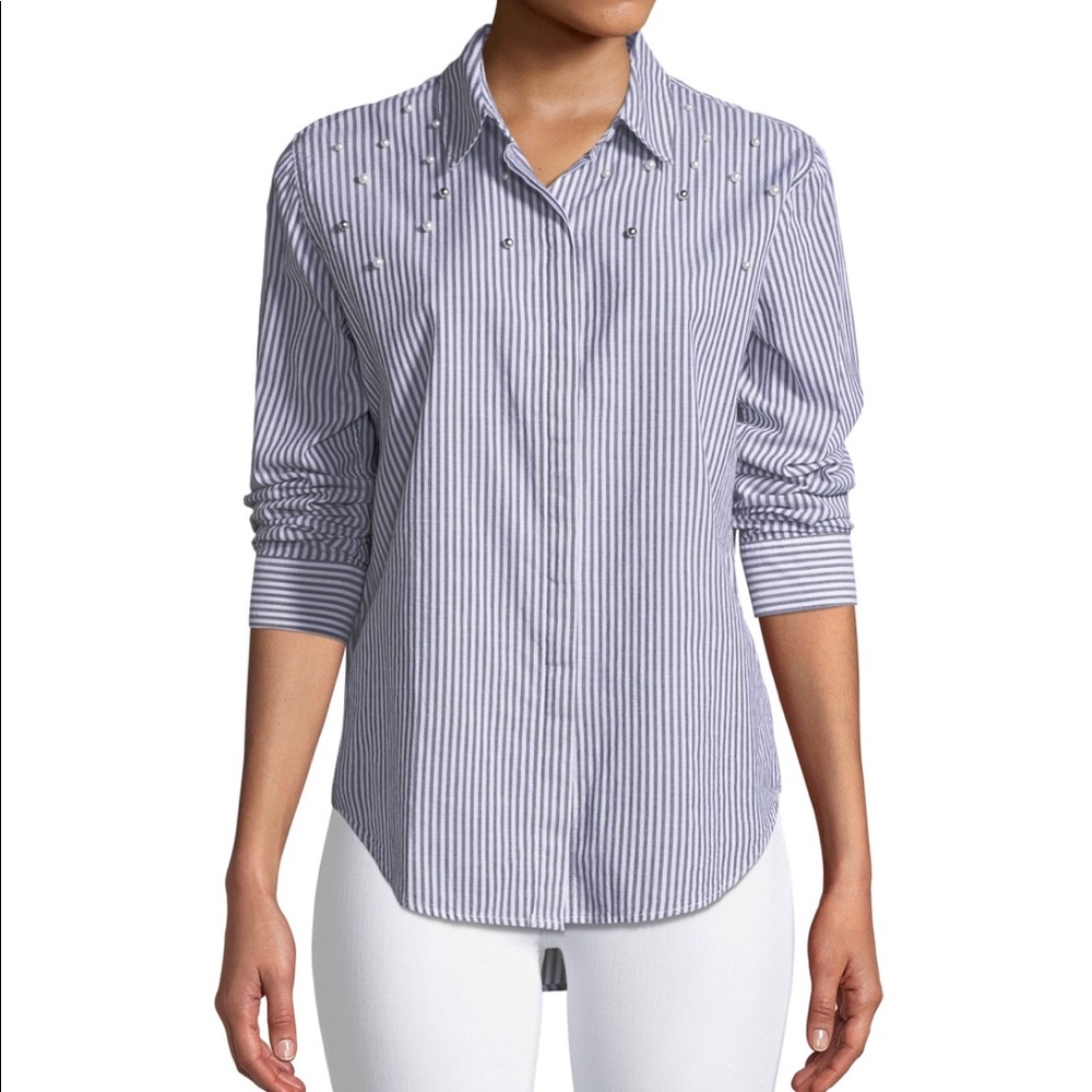 Rails striped beaded button down